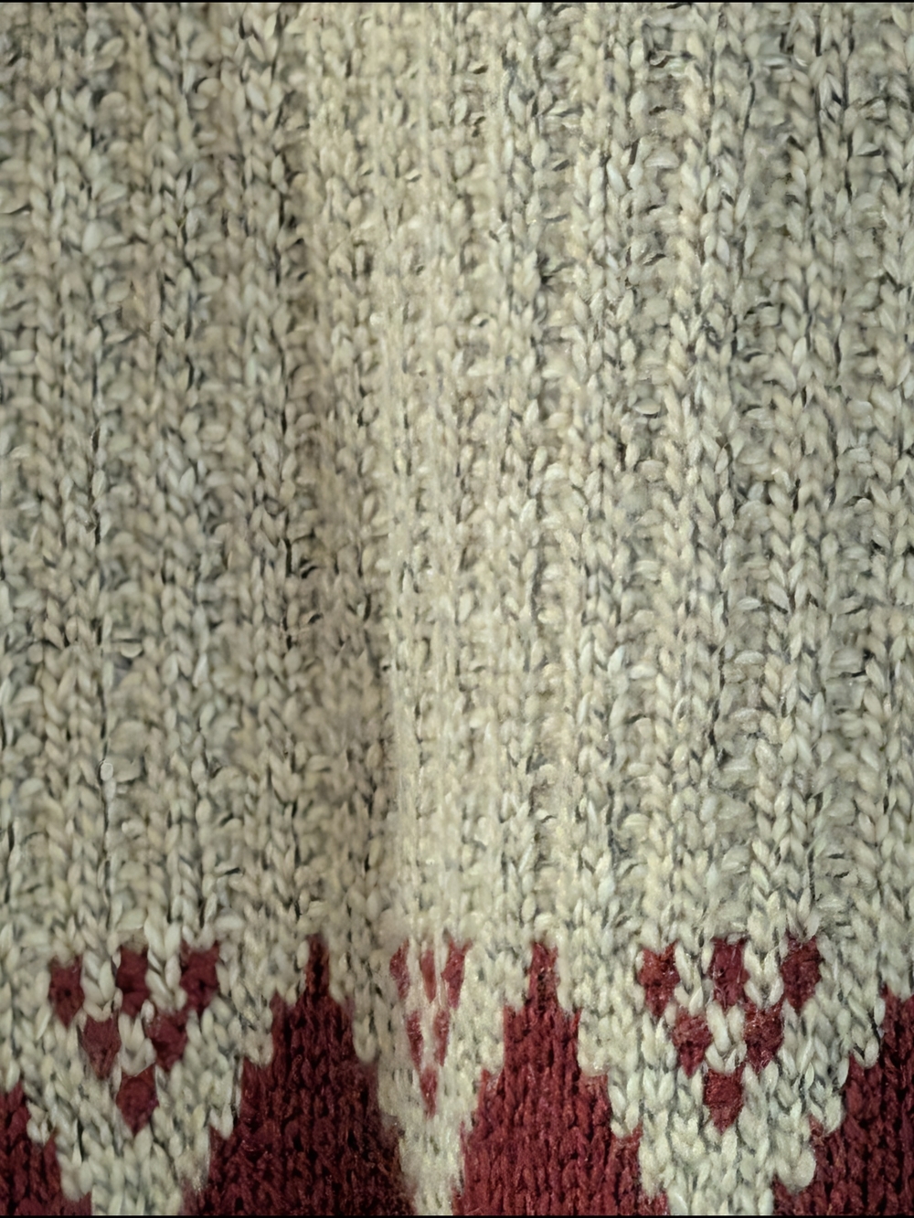 Lucky Brand Cream Hooded Cardigan with Red & Blue Geometric Pattern - Picture 7 of 10